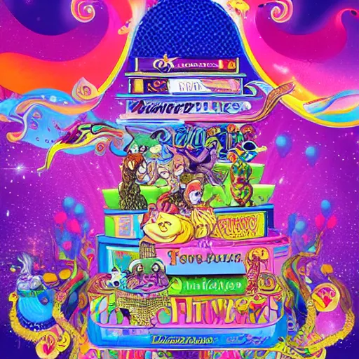 Prompt: tower of fantasies, by lisa frank