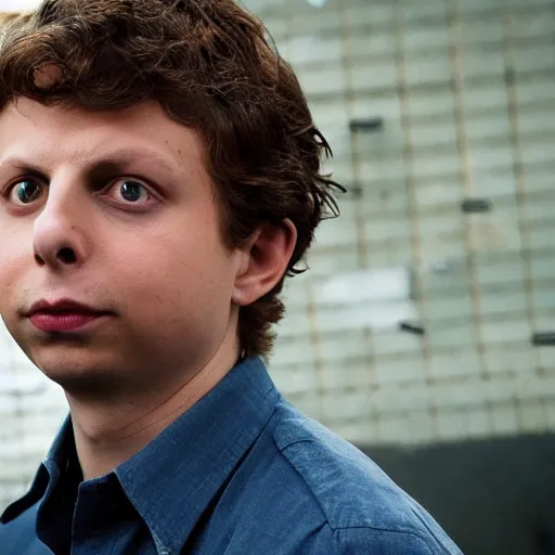 Image similar to michael cera as an action movie star, cinematic, directed by michael bay