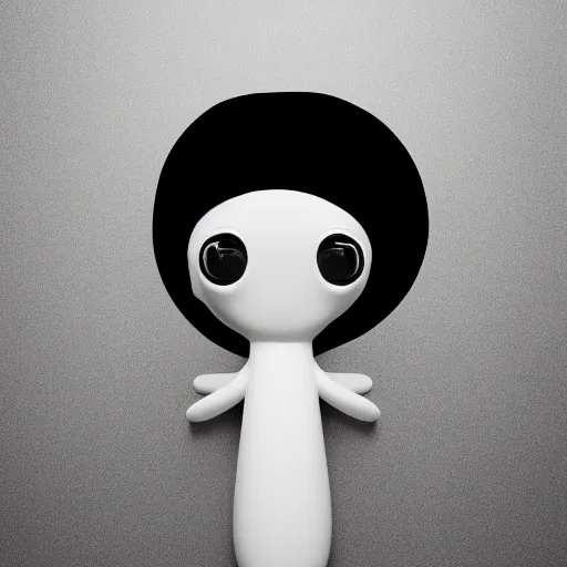 Image similar to cute fumo plush of a squid boy leaking dark droplets of ink from his eyes, dark water simulation, caustics and reflections, lens flare, black and white, vray
