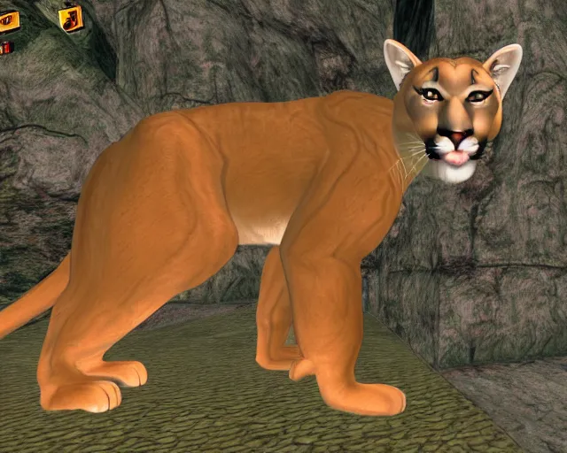 Image similar to mountain lion in DOOM 64 full screen