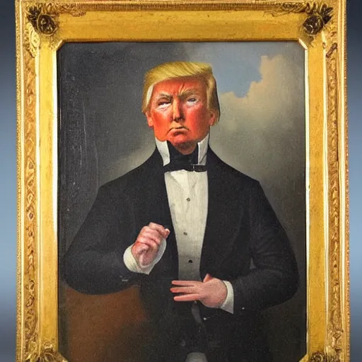 Image similar to 1 9 th century russian painting of donald trump