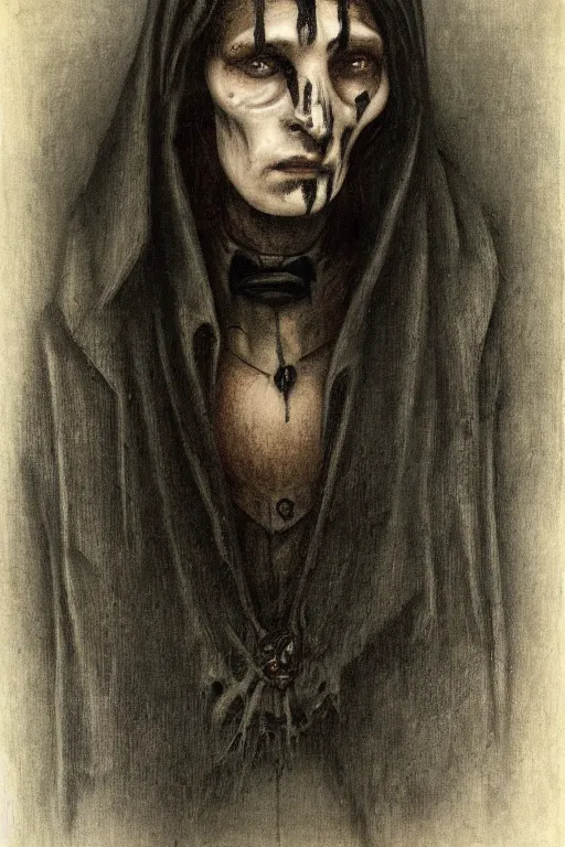 Image similar to portrait of beautiful young gothic oldman, warhammer, a lot of scars, the middle ages, highly detailed, artstation, illustration, art by alfred kubin, 8 k quality