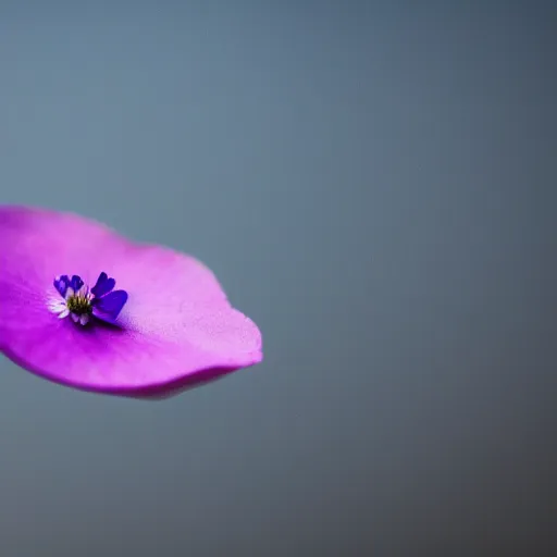 Prompt: closeup photo of 1 lone purple petal flying above moscow, city, aerial view, shallow depth of field, cinematic, 8 0 mm, f 1. 8