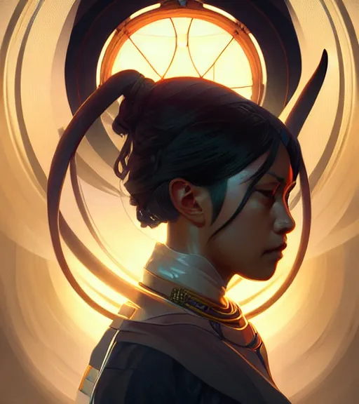 Image similar to symmetry ( naru from prey ) ultra detailed, intricate, dynamic lighting, digital art, anime, digital painting, art station, wlop, sharp focus, illustration, art by artgerm and greg rutkowski and alphonse mucha