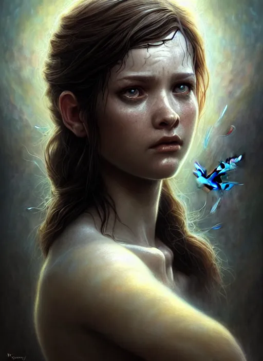 Prompt: abby from last of us 2 as an angel, aesthetic, fine art, intricate, elegant, highly detailed, realistic hair, centered, digital painting, art station, conceptual art, soft, sharp focus, illustration, artwork, artgerm, tomasz alen kopera, peter mohrbacher, donato giancola, wlop, boris vallejo