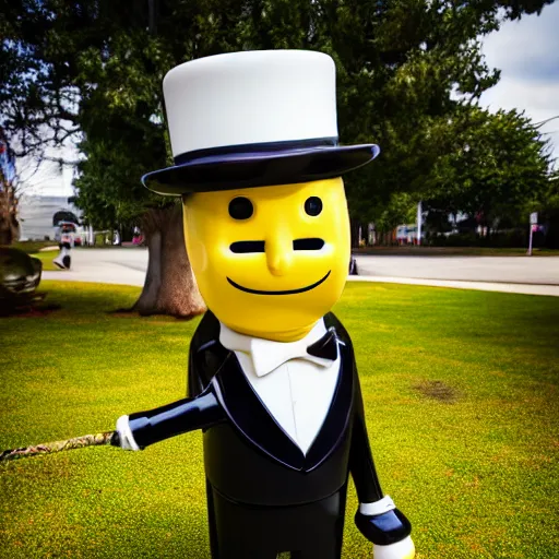 Prompt: planters mr peanut with cane and monocle, ( sony a 7 r iv, symmetric balance, polarizing filter, photolab, lightroom, 4 k, dolby vision, photography awardm, voque, perfect face )