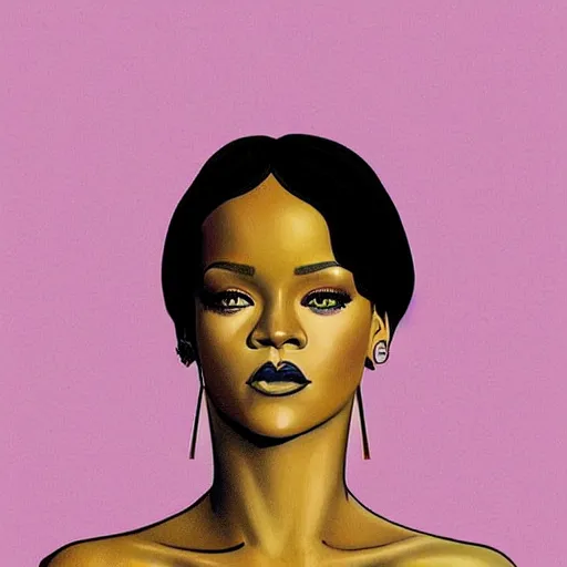 Image similar to “ rihanna retro minimalist portrait by jean giraud, art of moebius, sharp, smooth face, comic, 8 k ”