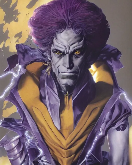 Image similar to portrait of dio from jojo bizzare adventure painted by hirohiko araki and wayne barlowe and greg rutkowski