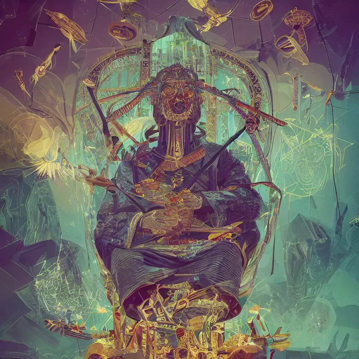 Image similar to tarot card of the mayor. Mayor tarot card. Sharp and clear. intricate abstract. intricate artwork. by Tooth Wu, wlop, beeple, dan mumford. octane render, trending on artstation, greg rutkowski very coherent symmetrical artwork. cinematic, hyper realism, high detail, octane render, 8k, iridescent accents