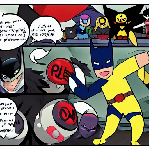 Image similar to batman being caught as a pokemon in a pokeball