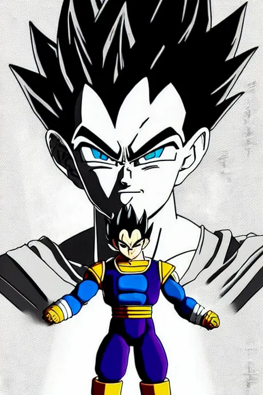 Prompt: prince vegeta, vegeta, black hair, saiyan armor, galick gun beam, solo 3 / 4 portait, very detailed, dynamic lighting, akira toriyama 📹