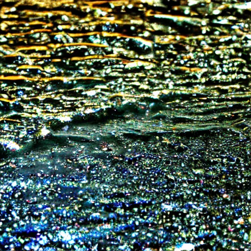 Prompt: oil slick on water