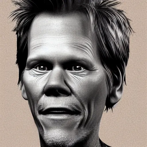 Image similar to ultra detailed kevin bacon shaped exactly like a bacon rendered by octane digital painting inspired by arcimboldo