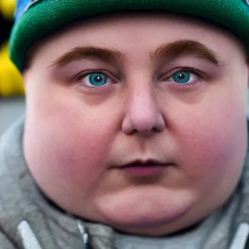 Image similar to Eric Cartman as a real life human XF IQ4, f/1.4, ISO 200, 1/160s, 8K, RAW, unedited, symmetrical balance, in-frame