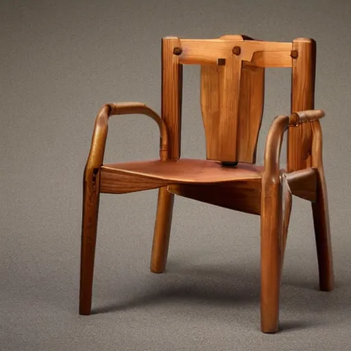 Image similar to a wooden chair with a large sharp spike in the middle of the seat of the chair