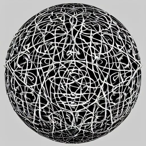 Prompt: “Sphere eversion (technicolour, photorealistic). A filigree sphere is wandering into itself (turning itself inside out in 3D space). Cutting edge, high-resolution, clean and enhanced.”