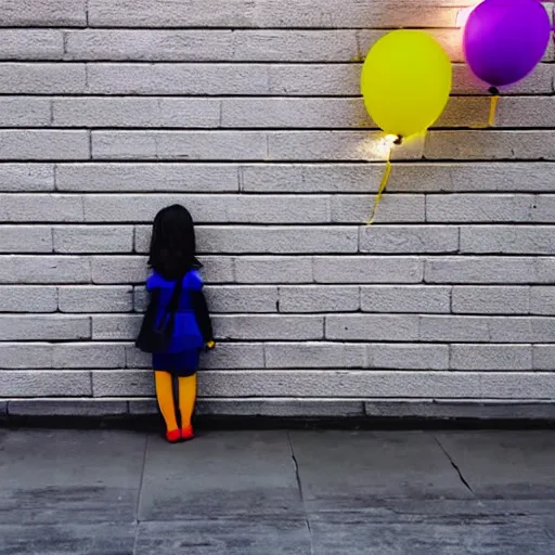 Image similar to girl waiting with balloon