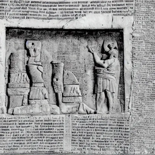 Image similar to newspaper print in 8000 BC, Ancient Rome