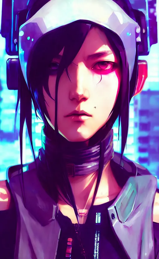 Image similar to cyberpunk anime girl, cyberpunk accessory, 3 / 4 shot, street night, beautiful face, grafity, arcane, detail, good face, pose model, concept art, in style of yoji shinkawa, pan ren wei, col price, atey ghailan, by greg rutkowski, aesthetic, digital painting, 3 d