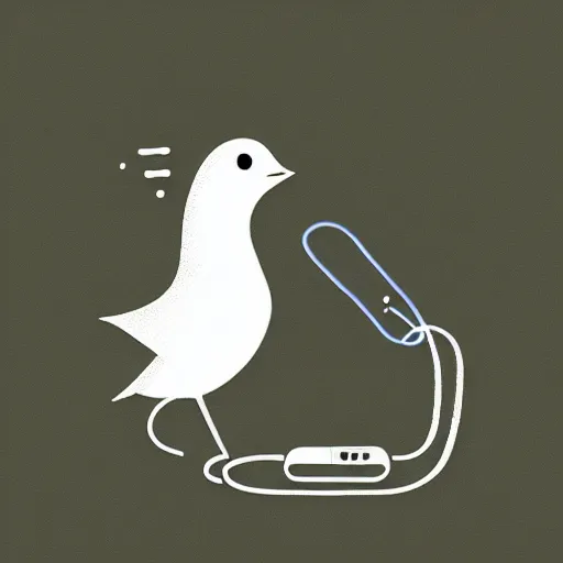 Image similar to a bird wearing headphones