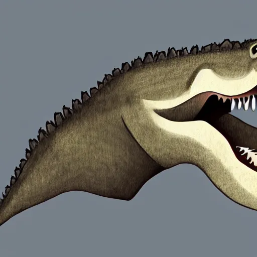 Image similar to modern twitter paleoart of a tyrannosaurus, digital art