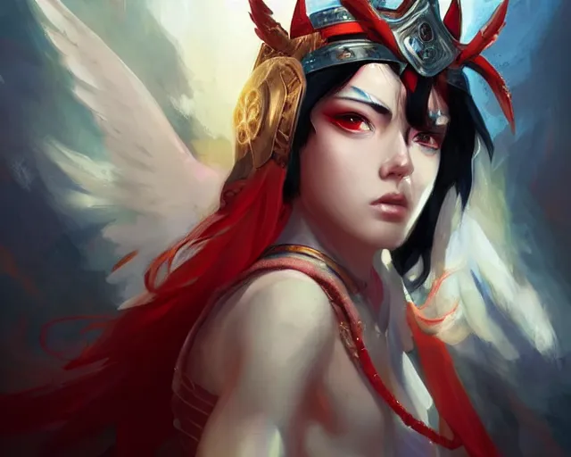 Prompt: a stunning portrait of Ryuko Matoi as an ancient greek priestess, digital art by Ross Tran and Angel Ganev, highly detailed, trending on artstationhq