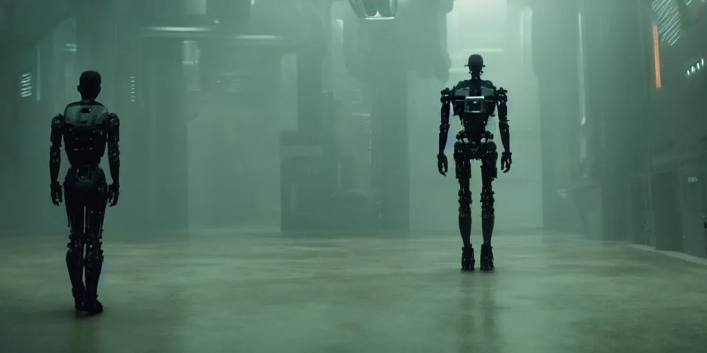 Image similar to biomechanical android in big datacenter shot from ridley scott blade runner 2 0 4 9 movie ultra quality high detalysed