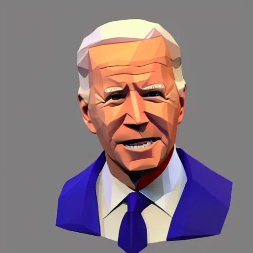 Image similar to 3 d low poly render of joe biden, detailed, award winning