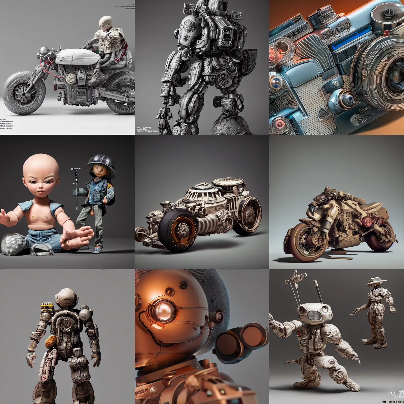 Prompt: they are not toys they are collectibles fine details, studio lighting, subtle shadows, art by katsuya terada, photorealism, hyper realism, octane render, hyper detailed, canon eos r 3, f / 1. 4, iso 2 0 0, 1 / 1 6 0 s, medium shot, 8 k, raw,