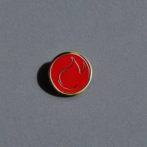 Image similar to minimalistic circle enamel pin of a cup on fire flame, retro design