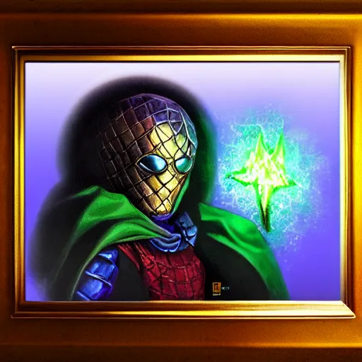 Prompt: Mysterio, artwork by Bob Ross, deviantart contest winner, award-winning,