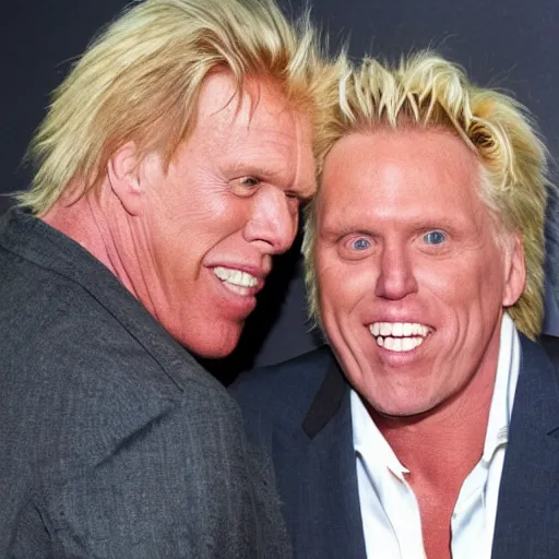 Prompt: gary busey slipping on a banana peel