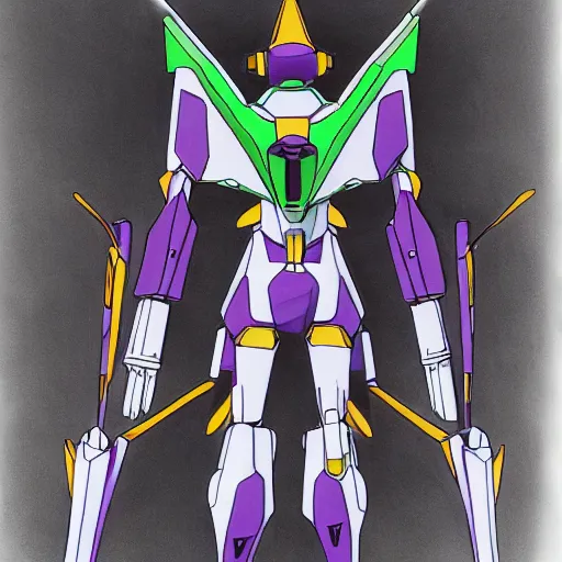 Image similar to a high detail drawing of eva 0 1 from evangelion, neon genesis evangelion, nge mecha suit