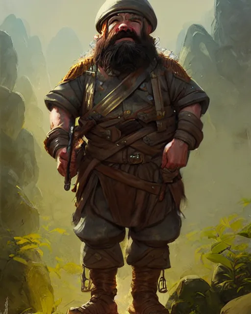 Image similar to dwarf soldiers in vietnam | | realistic shaded, fine details, realistic shaded lighting painting by greg rutkowski, diego gisbert llorens, magali villeneuve, artgerm, jeremy lipkin, michael garmash, rob rey