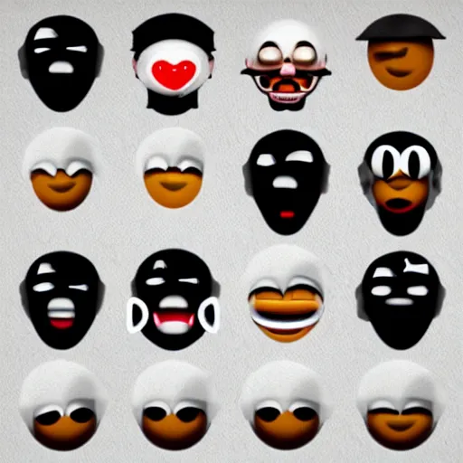 Image similar to a grid of candidates for emoji of doom