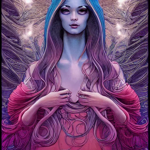 Image similar to princess of light, style of moebius, james jean, long glowing ethereal hair, cinematic, highly detailed, award winning