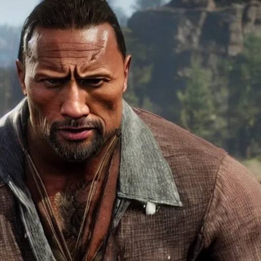 Image similar to dwayne johnson in red dead redemption 2