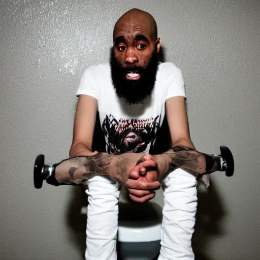 Prompt: MC Ride on the toilet