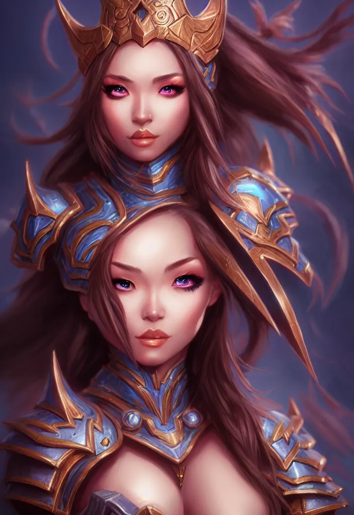 Image similar to sakimi chan, detailed face, standing, fantasy armor, tony sart, 8 k