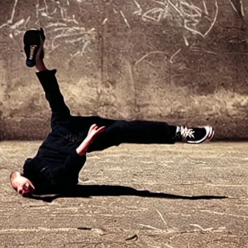 Image similar to Jesse Pinkman breakdancing