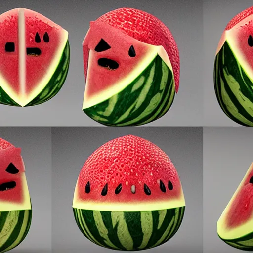 Prompt: a crossbreed between a watermelon and strawberry, by shaddy safadi, feng zhu, and john j. park, trending on artstation, zbrush, photorealistic details, intricately defined, comprehensive art, complexly detailed, professional photography, 4 k, 8 k