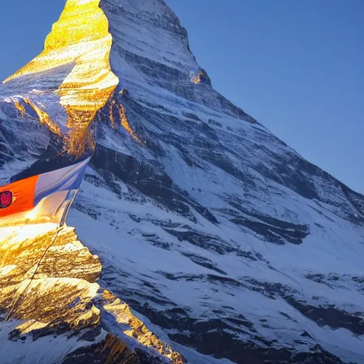 Prompt: indian flag projected on the matterhorn