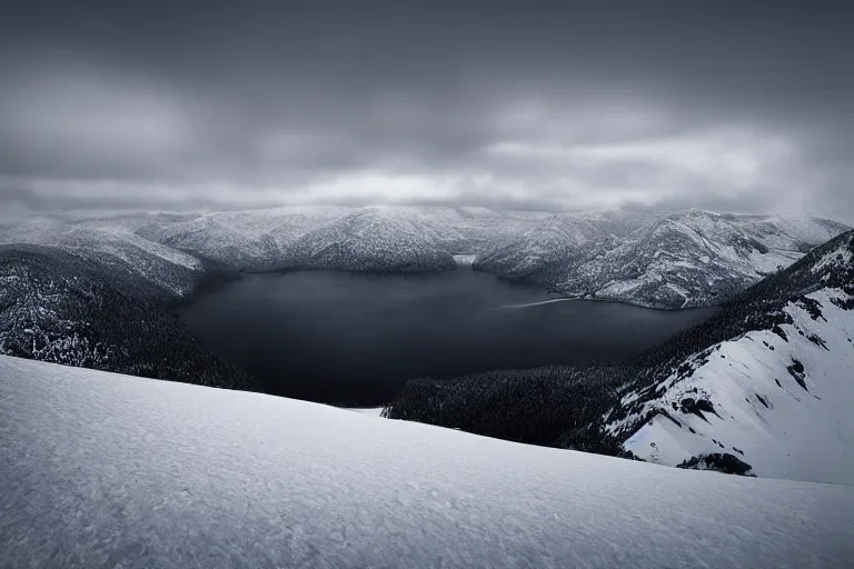 Image similar to landscape in snowy mountain by benjamin hardman