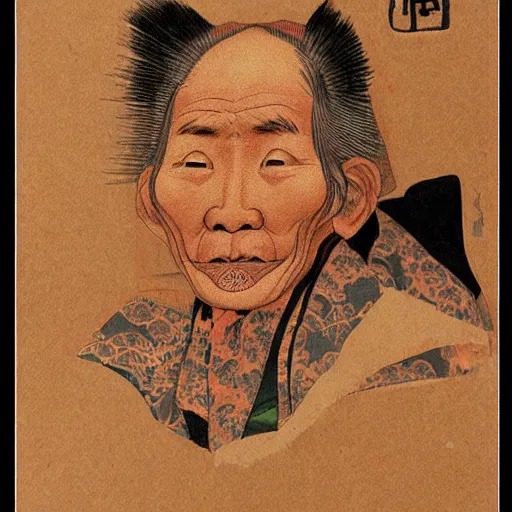 Image similar to extremely old japanese man, extreme detail