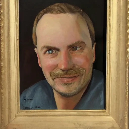 Prompt: a portrait painting of max vinch