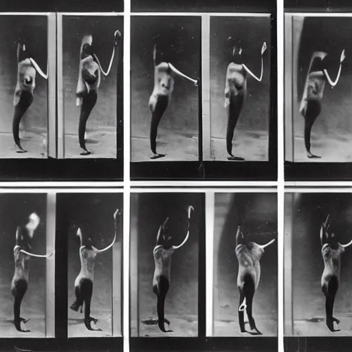 Prompt: eadweard muybridge series of photographs of a person dabbing