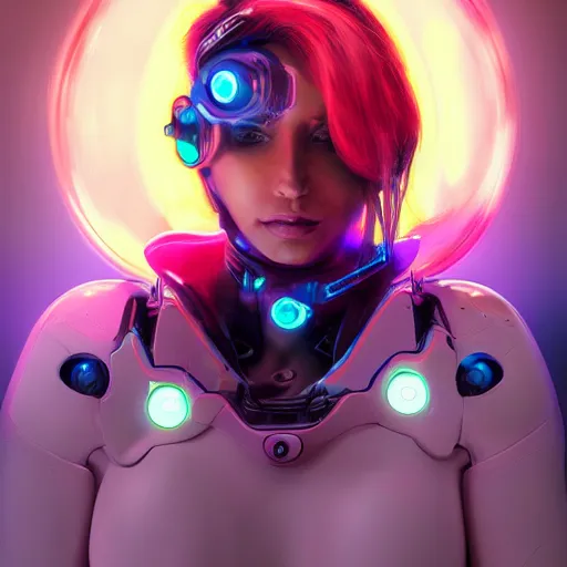 Image similar to a colorfull cyborg lady, trending on artstation, smooth, detailed, sharp focus, realistic, masterpiece, epic, realistic,volumetric lighting, great, uhd, by artstation, anime style