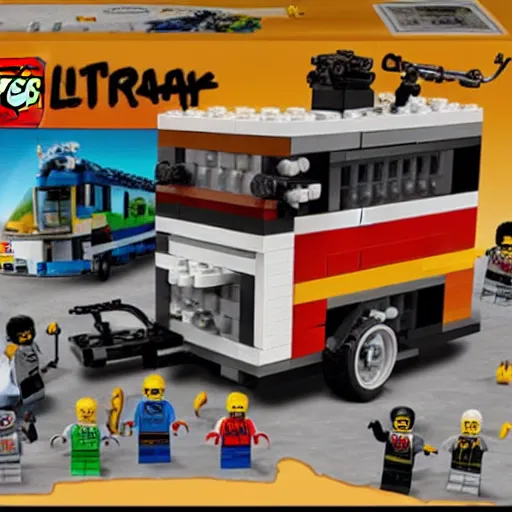 Prompt: trailer trash lego set