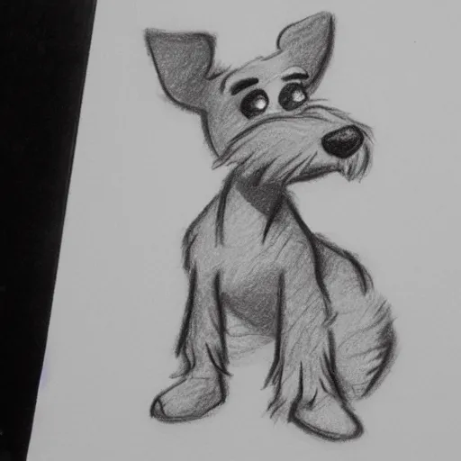 Image similar to milt kahl pencil sketch of mini schnauzer