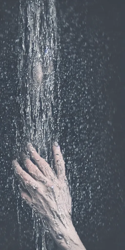 Prompt: a blurry closeup picture of woman's skin gripped tightly, dripping wet, female bodies, hands, macro photography, long exposure photograph, surrealism, anamorphic bokeh, atmospheric lighting, cinematic